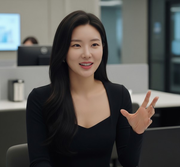 etf투자 방법에 대해서 설명하는 아름다운 한국 여성
