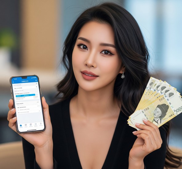 하나은행 새희망홀씨대출 설명중인 여성