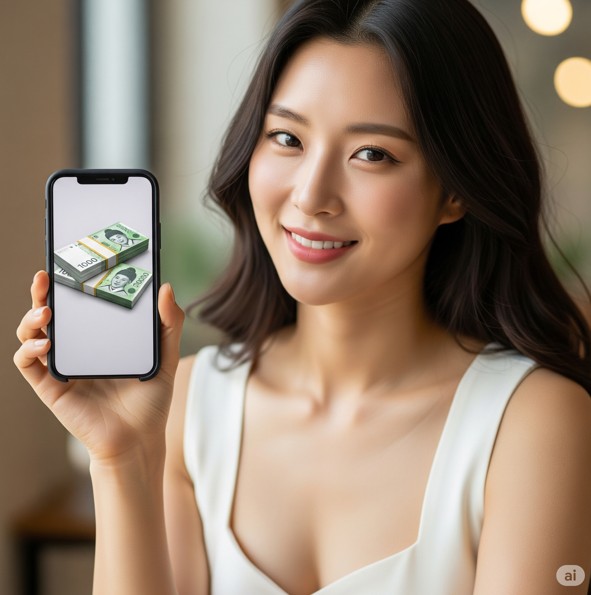 우리은행 직장인대출 소개하는 여성