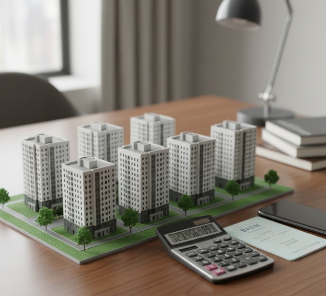 아파트단지 모형 및 주택청약저축 해지 서류