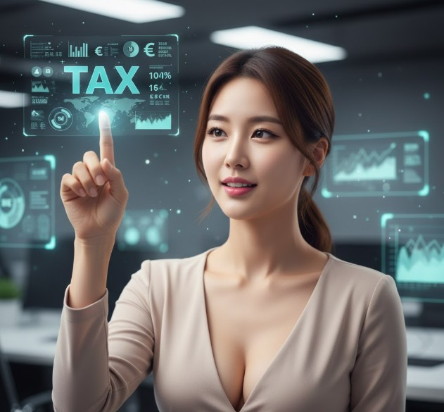 간이과세자 세금납부정보를 알려주는 여성