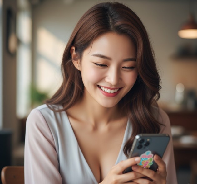 하나캐피탈 무직자대출 승인 후 웃는 여성