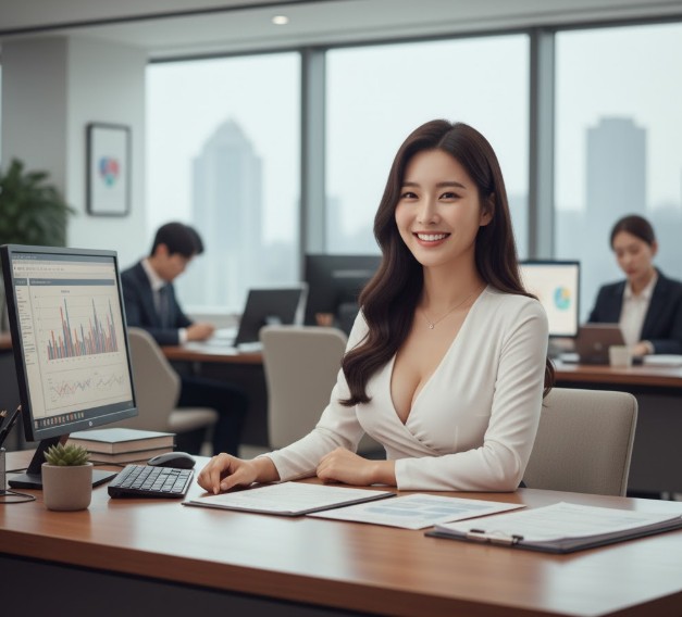 cma rp형 상품을 설명하는 여성