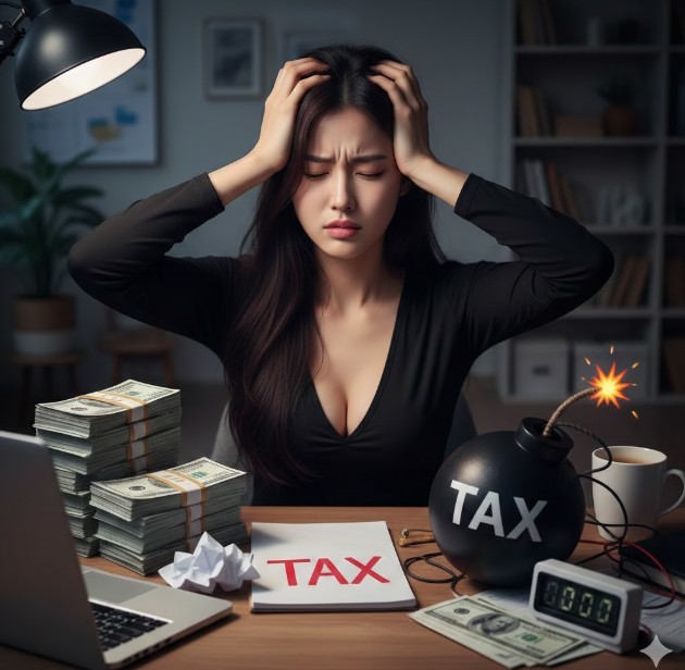 irp해지 세금폭탄 때문에 고민하는 여성