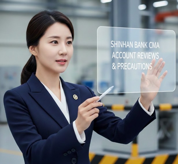 신한은행 cma 계좌에 대해서 알려주는 여성