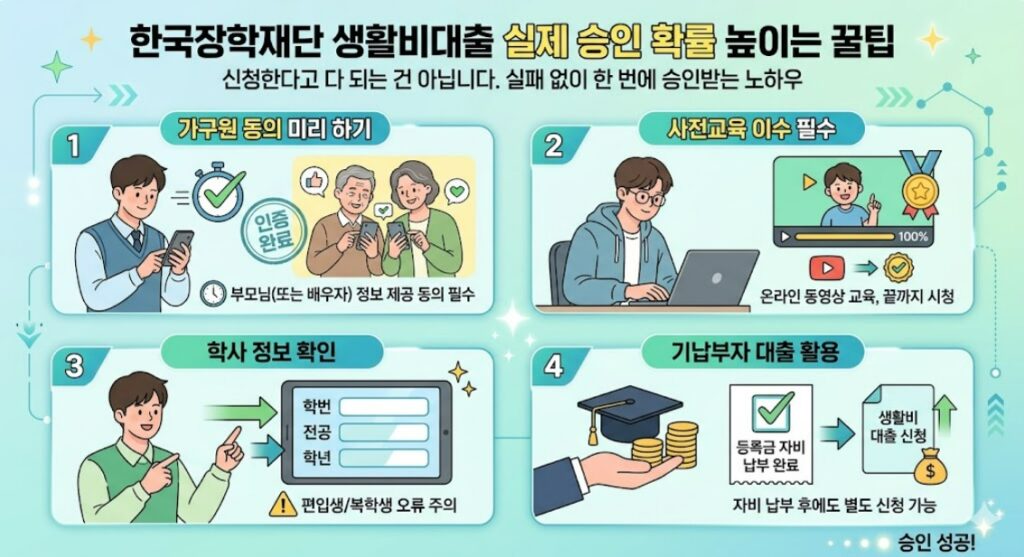 한국장학재단 생활비대출 실제 승인 확률 높이는 꿀팁
